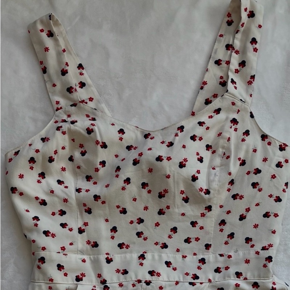 Disney Dress, Sleeveless Floral Print Minnie Girl’s in White and Red